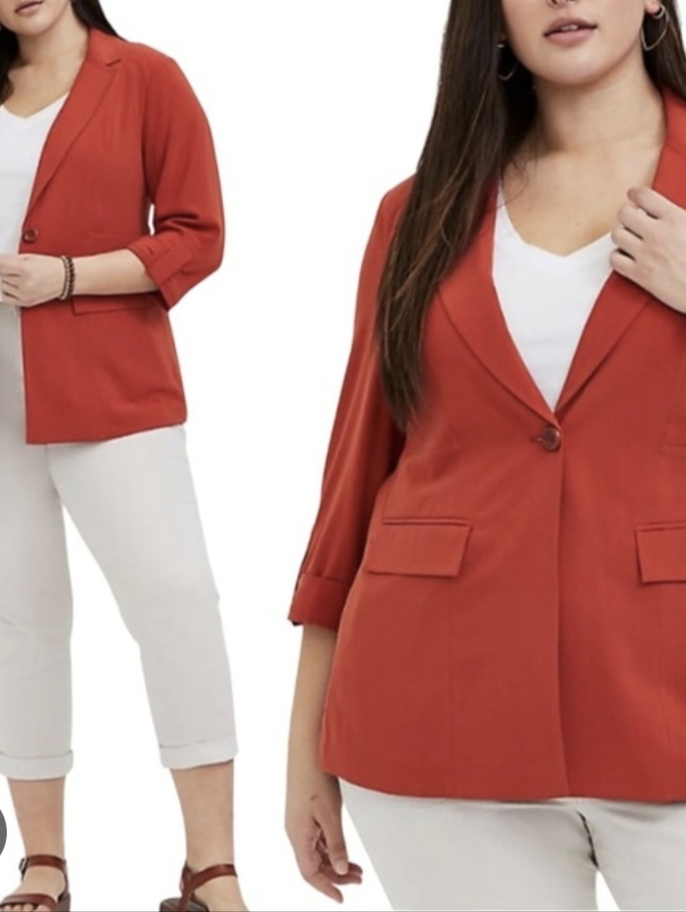 Torrid Sz 1 Rust Orange Women's Blazer Jacket